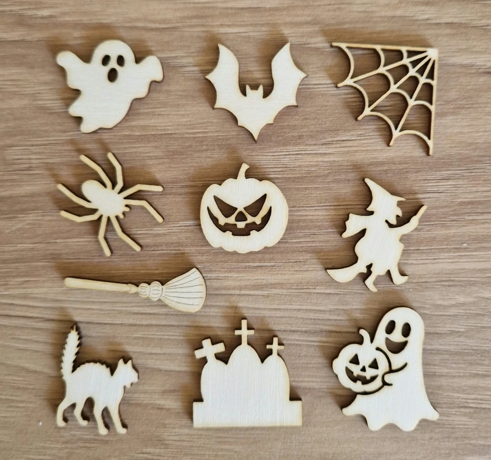 Mini halloweenské výřezy – sada 10 ks