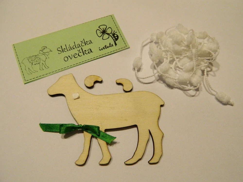 Překližková skládačka - ovečka s vlnou