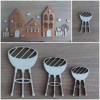 Překližkový výřez- gril - materiál na tvoření