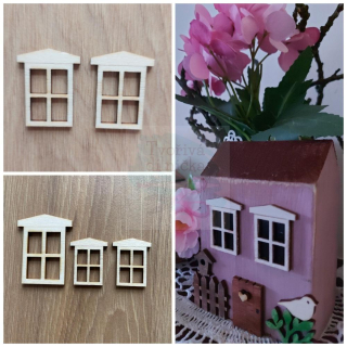 OKNO s římsou ke tvoření - sada 4 kusy