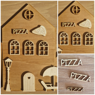 PIZZA nápis tiskací