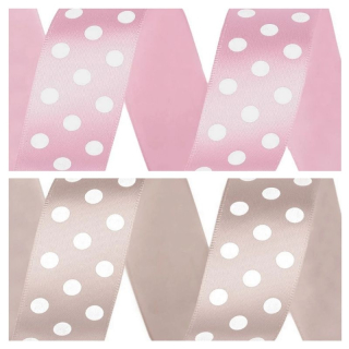 Stuha saténová puntík 25 mm