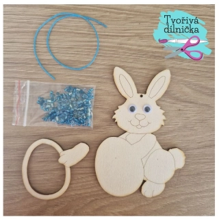 Skládačka zajíček s vajíčkem a korálky