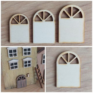 Dveře oblouk s oknem - překližkový výřez