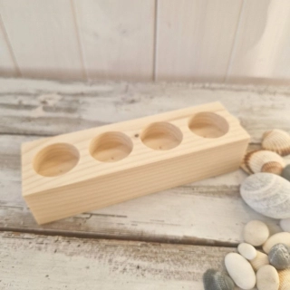 Dřevěný svícen na 4 čajové svíčky – adventní, k dotvoření