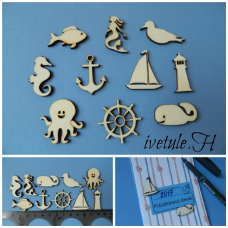 Sada malých námořních výřezů - 10 ks