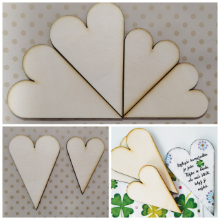 Výřez z překližky - Srdíčko podlouhlé bez dírek