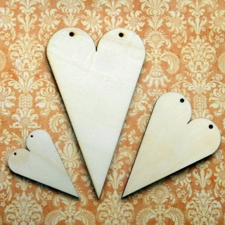 Srdíčko podlouhlé s dírkami