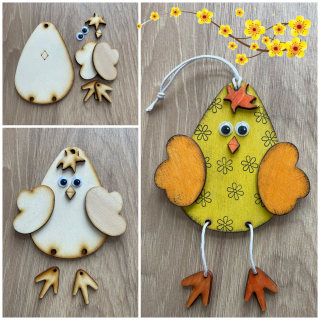 Překližková skládačka - kuřátko- 9 dílů