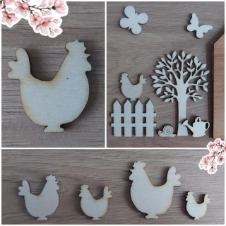 Překližkový výřez- slepička - materiál na tvoření